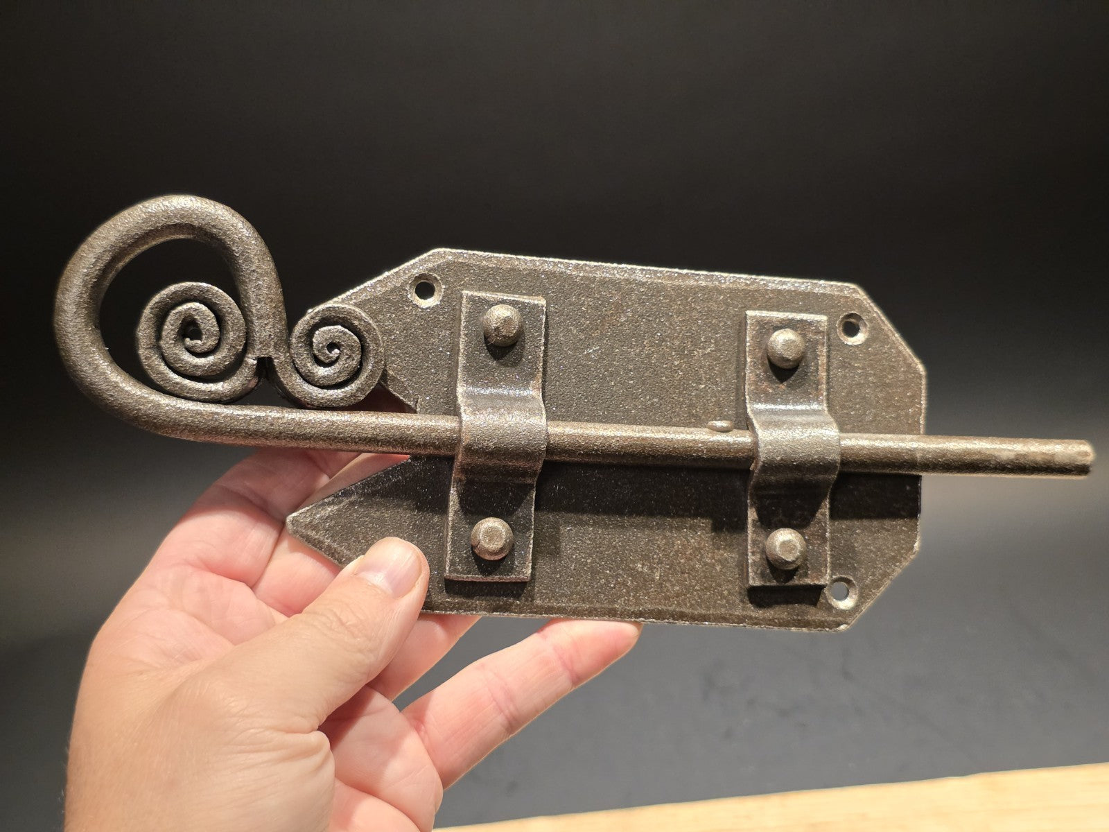 Antique Style Pennsylvania German  Slide Latch Hand Forged Primitive Iron