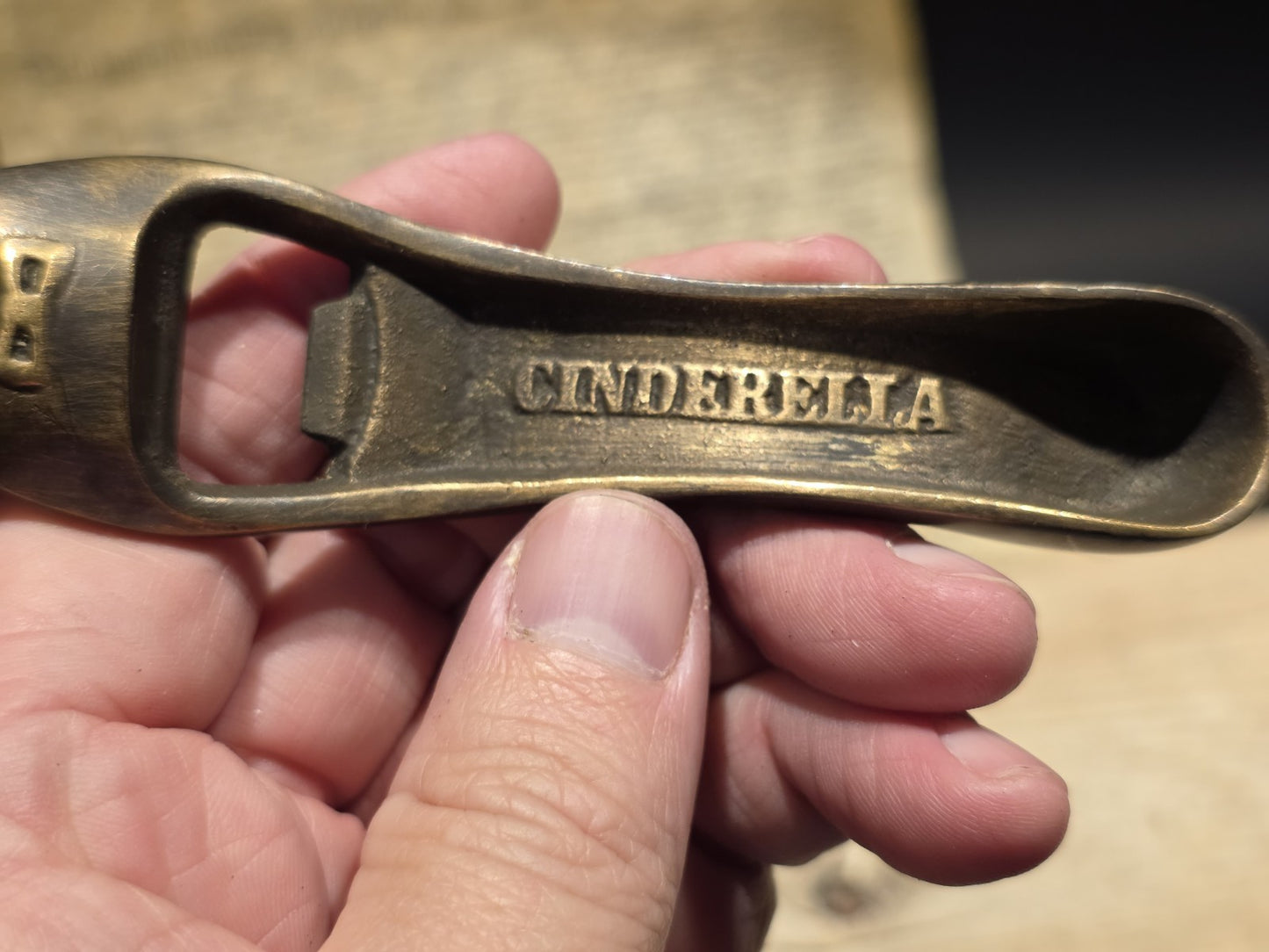 5" Vintage Style Brass "Cinderella" High Heel Shoe Bottle Opener