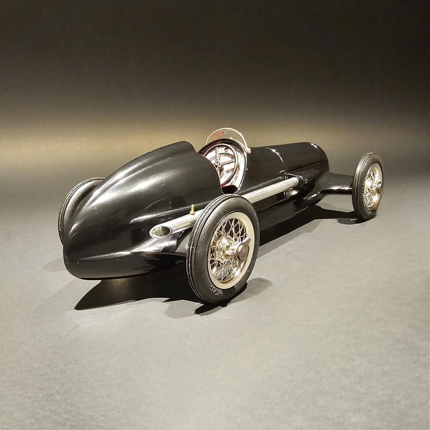 12" Antique Vintage Style Aluminum Black  Model Tether Car