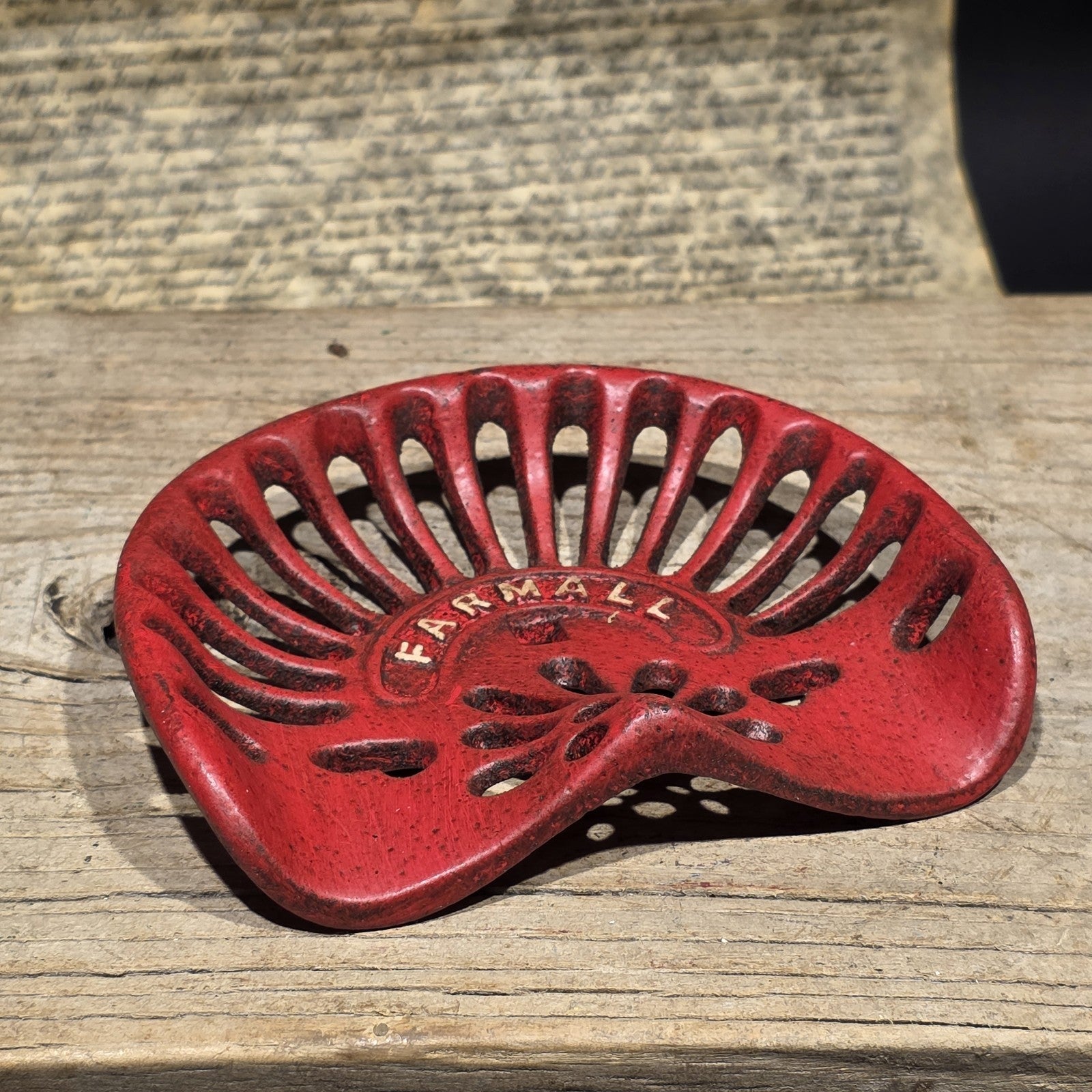 5" Mini Farmall Cast Iron Tractor Seat – Red IH Salesman Sample Paperweight