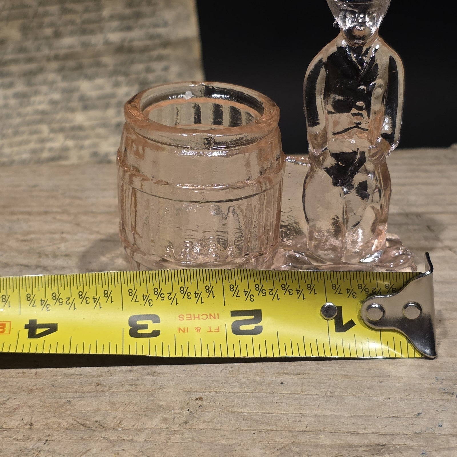 Charlie Chaplin Style Toothpick Holder – Pink Depression Glass Tramp Figure