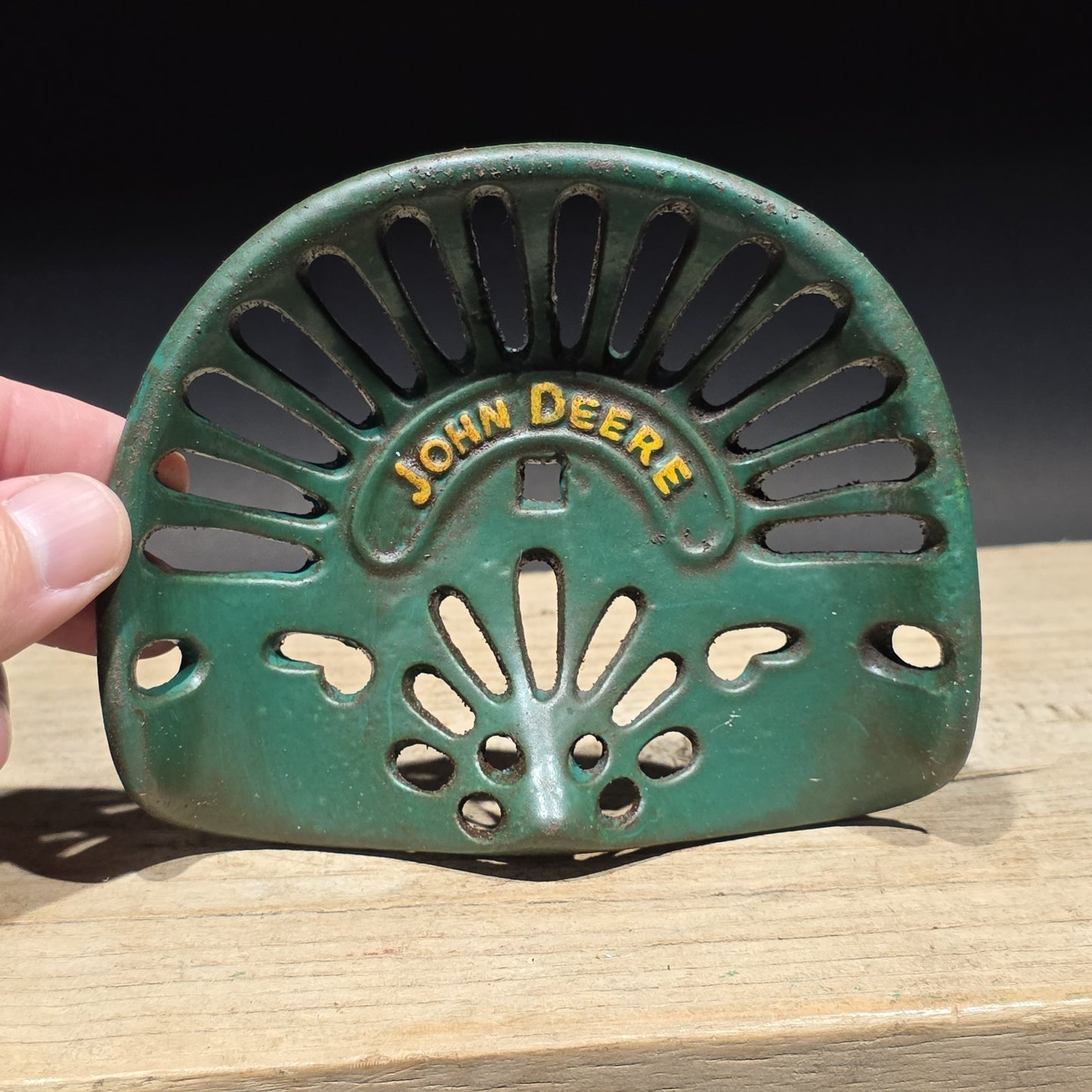 5" Antique Vintage Style Cast Iron John Deere Miniature Tractor Seat Sample