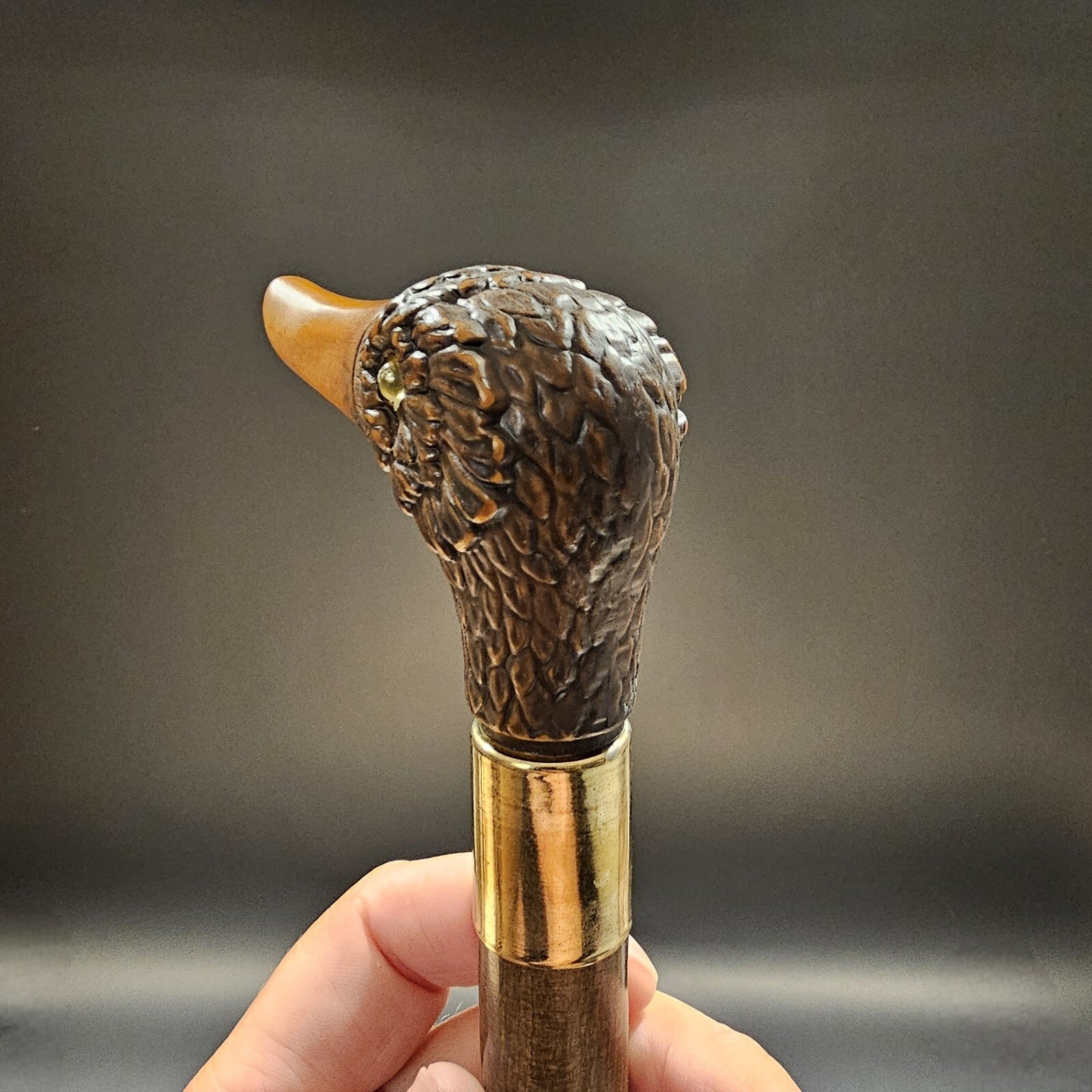 36" Antique Style Brown Duck Head Walking Stick Cane