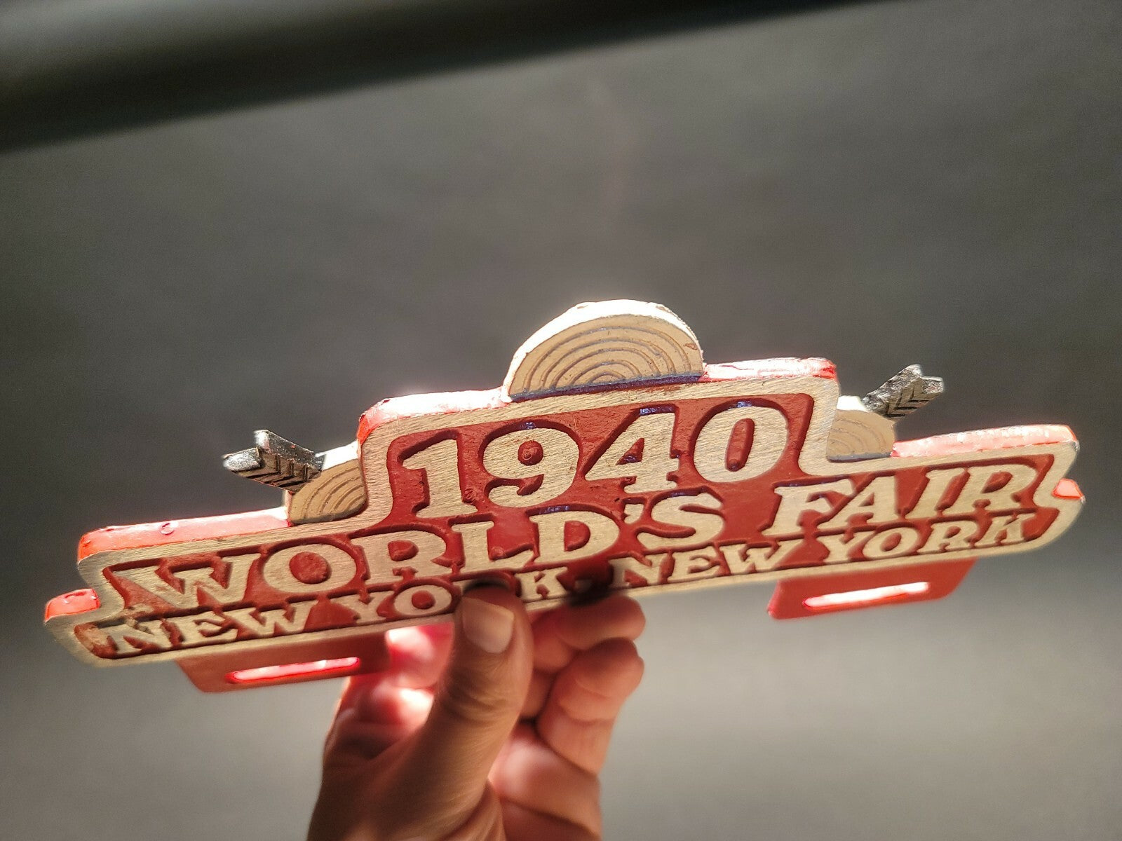 Vintage Antique Style 1940 World's Fair New York License Plate Frame Topper