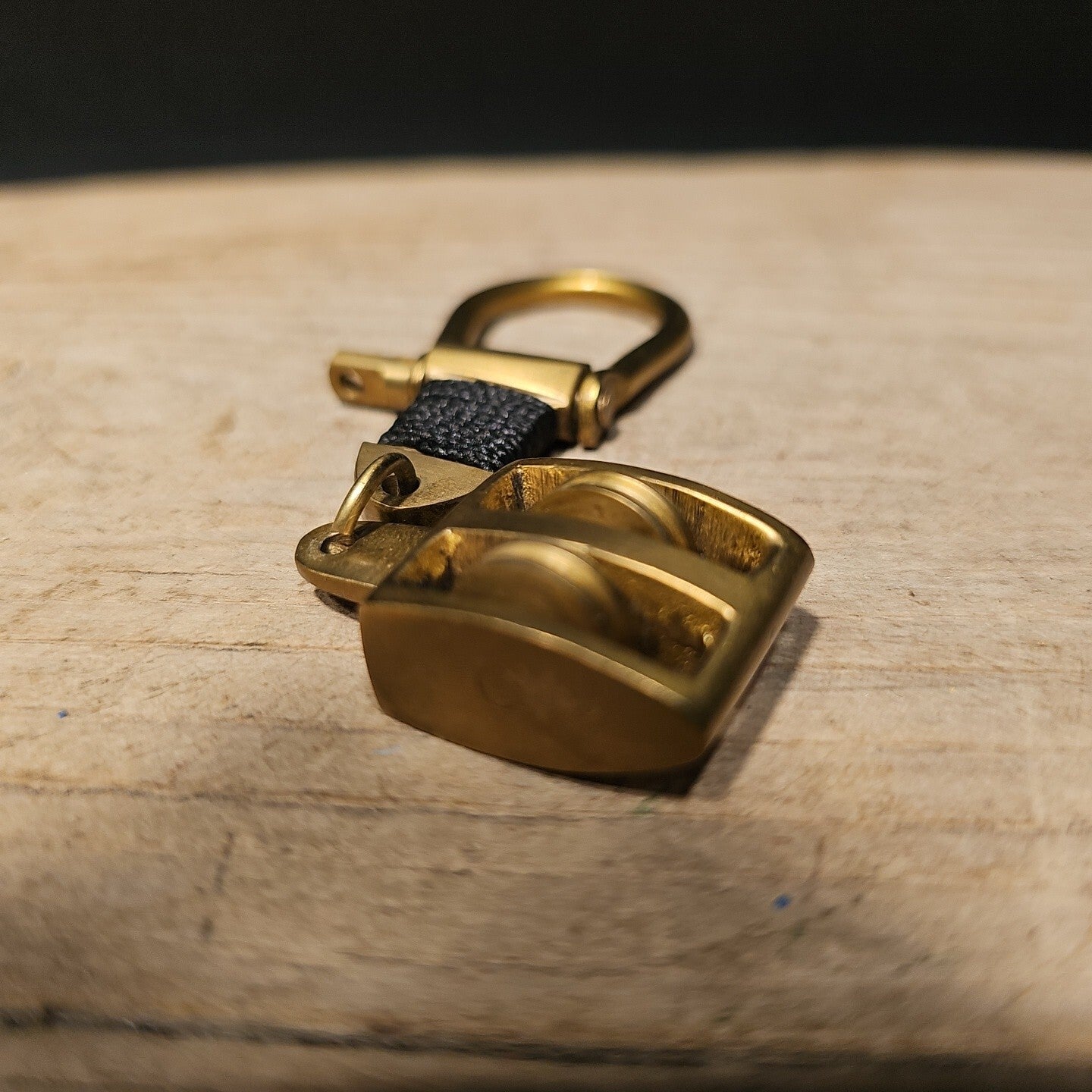 Antique Vintage Style Brass Pulley Key chain