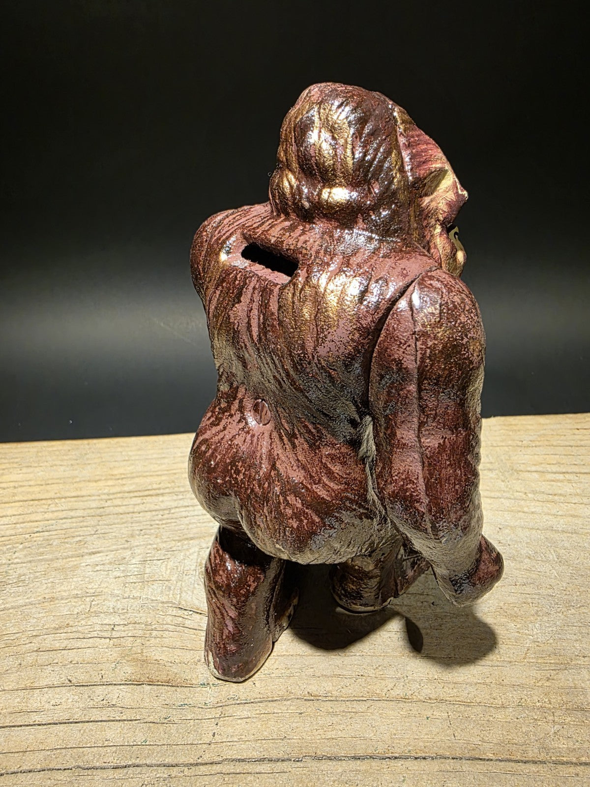 7 1/2" Antique Style Cast Iron Big Foot Sasquatch Coin Bank