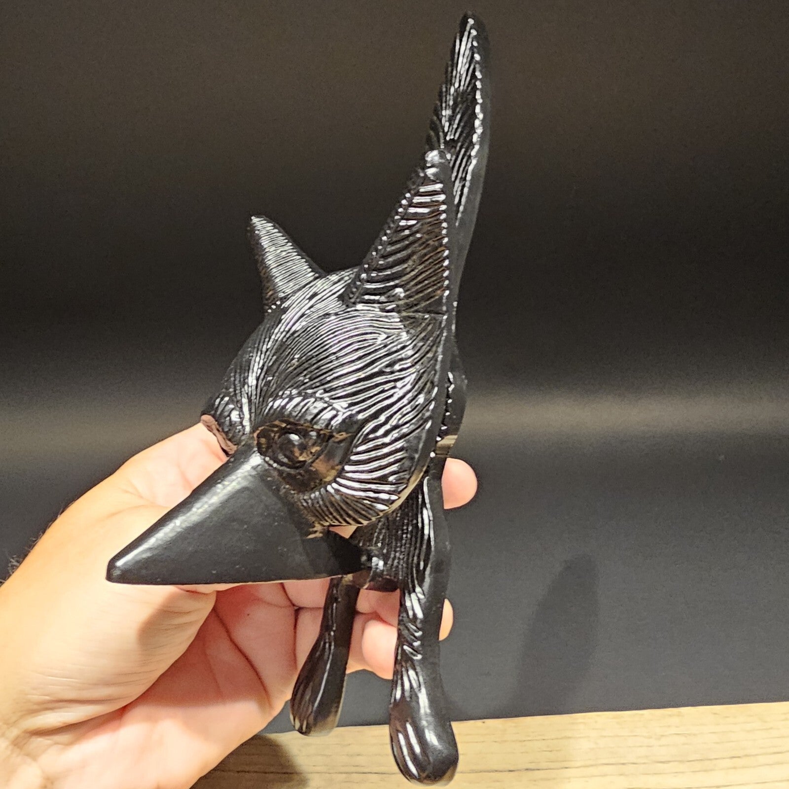 Antique Vintage Style Black Cast Iron FOX Head DOOR KNOCKER Hardware