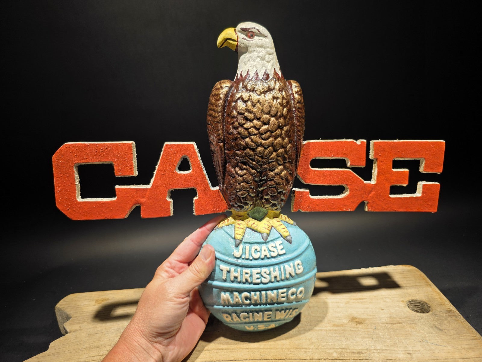 Antique Style Cast Iron Case American Eagle Sign Plaque