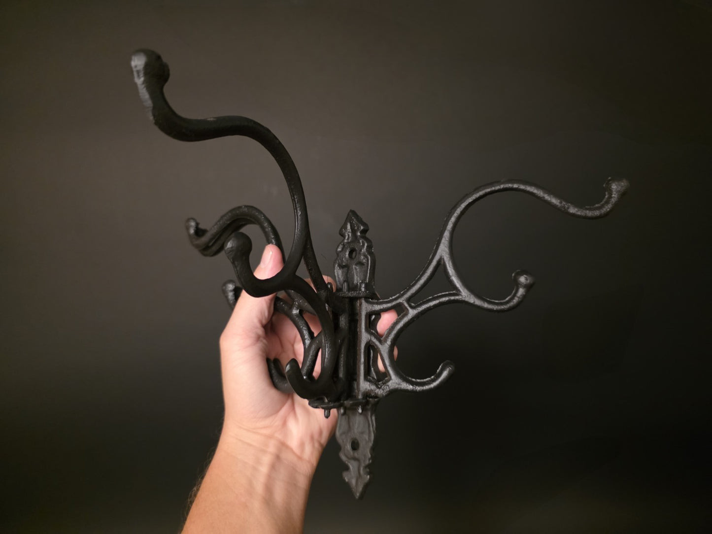 Antique Vintage Style Wall Hook Swivel Folding Coat Hanger Hardware Black Finish