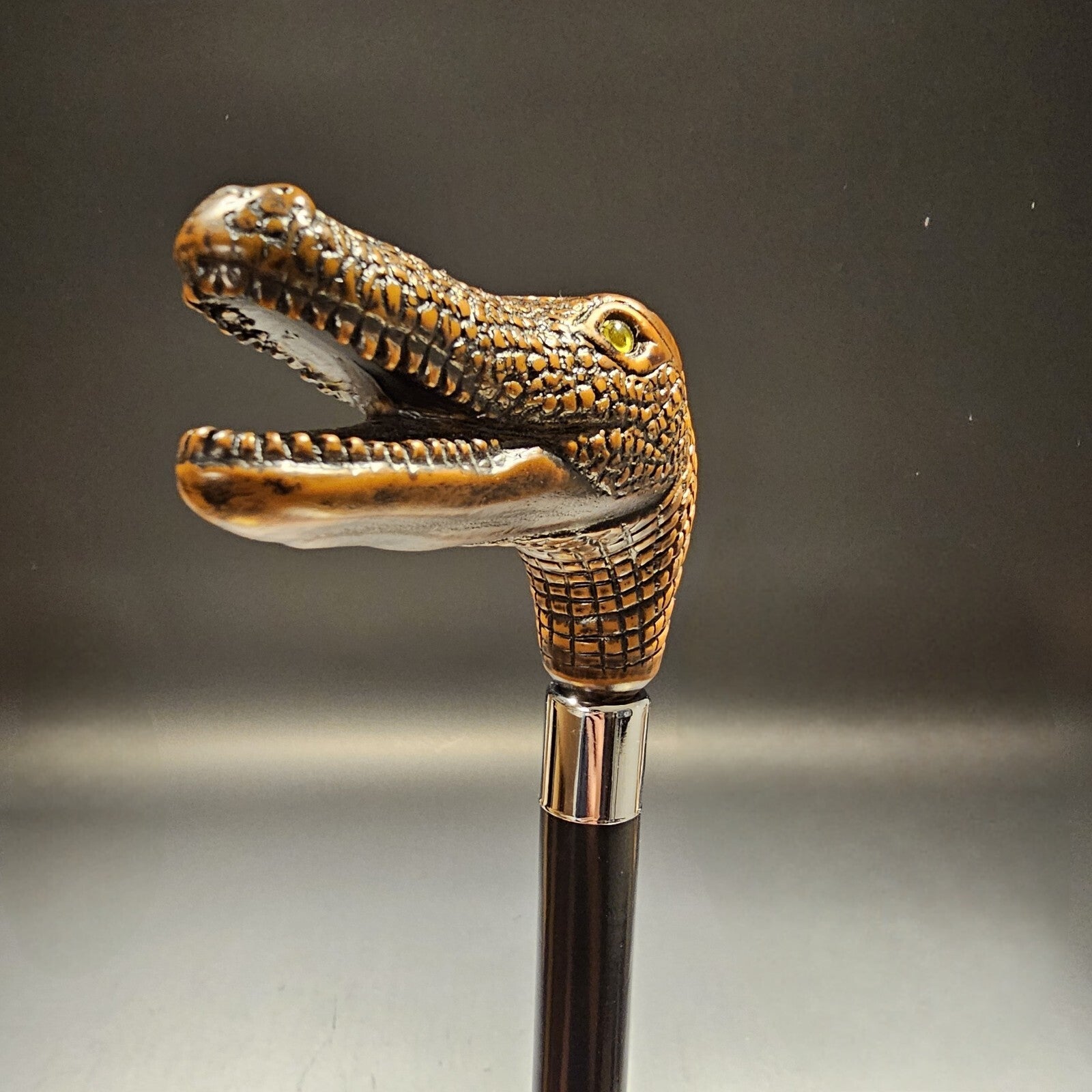 36" Antique Style Gator Head Walking Stick Cane