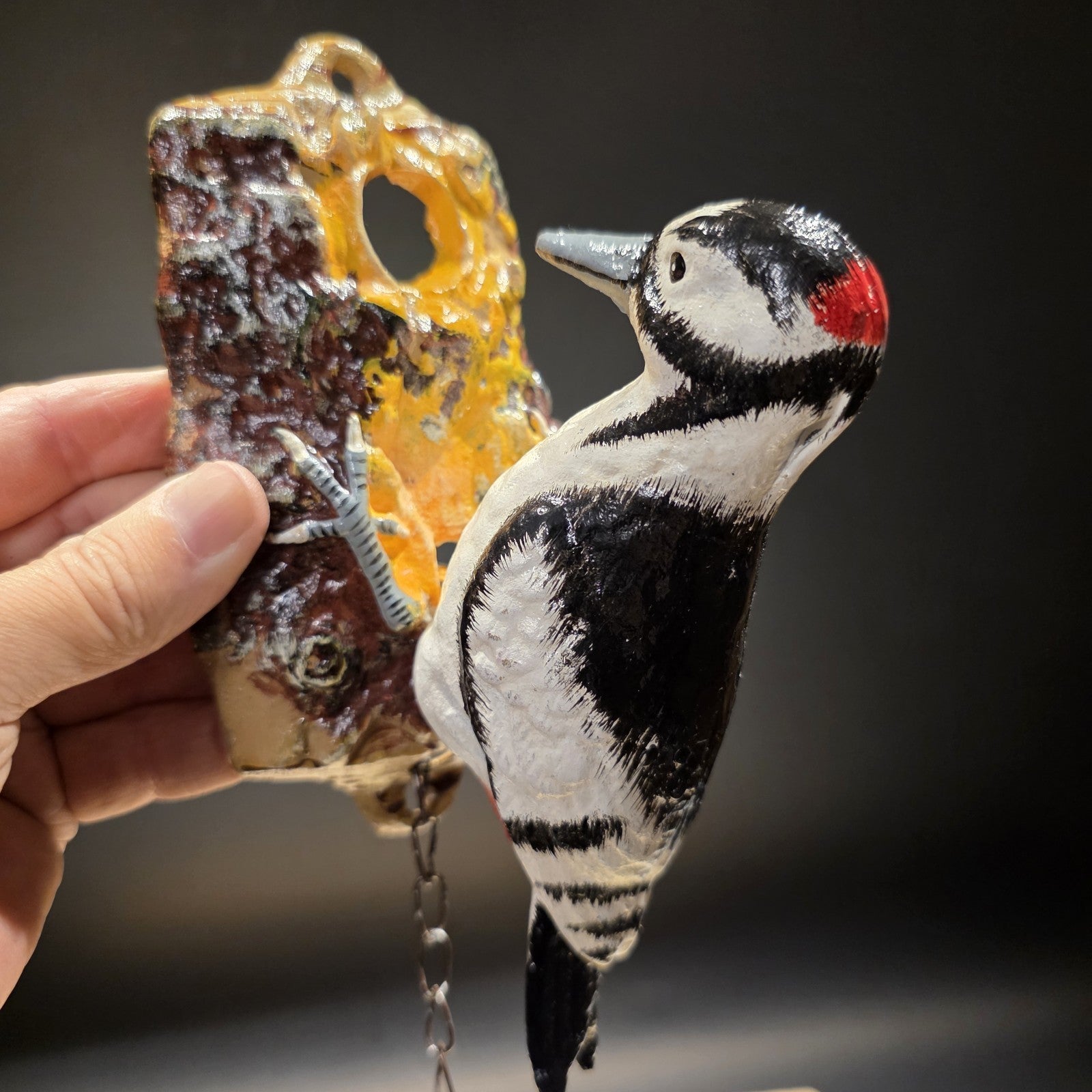 Vintage Style Folk Art Cast Iron Woodpecker Door Knocker