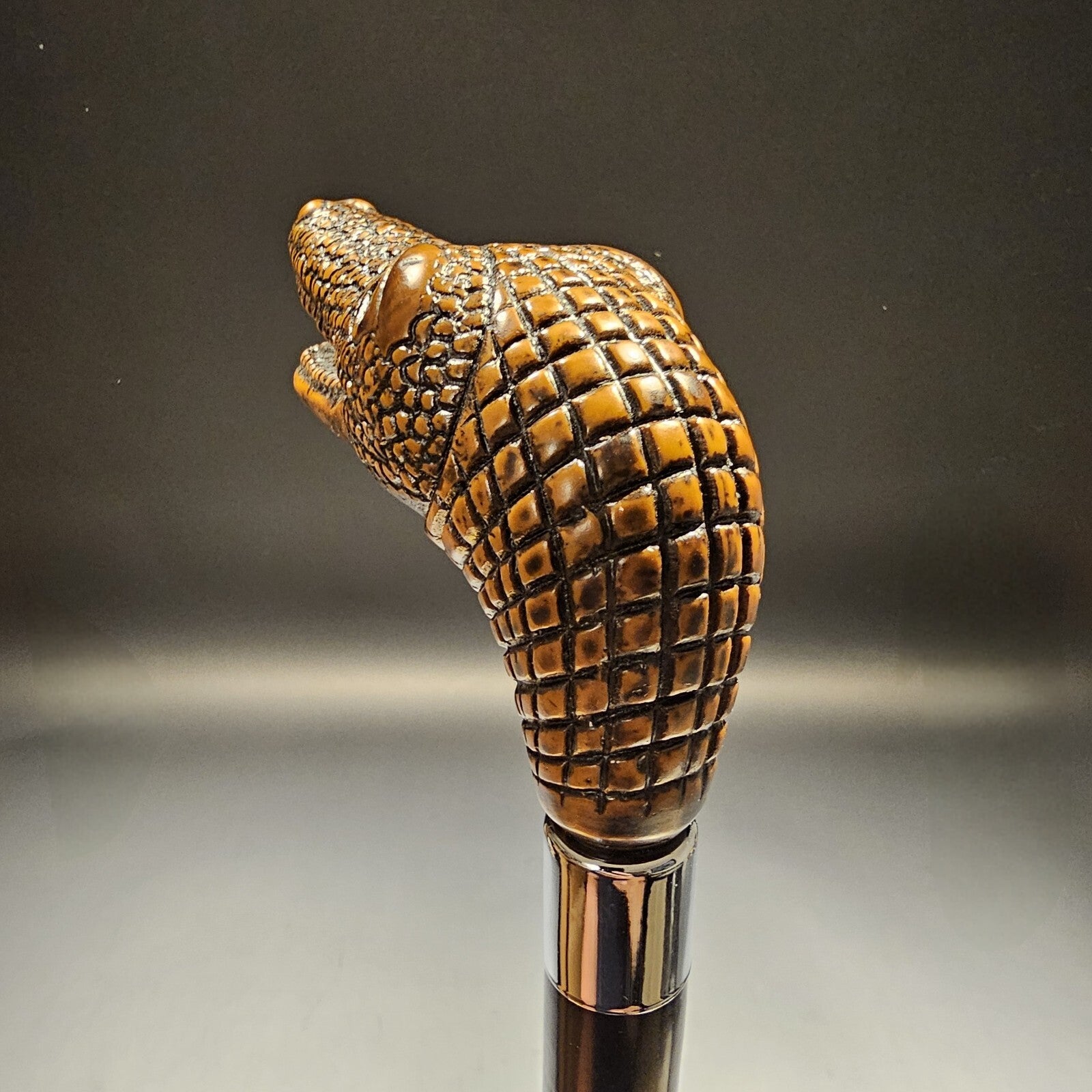 36" Antique Style Gator Head Walking Stick Cane