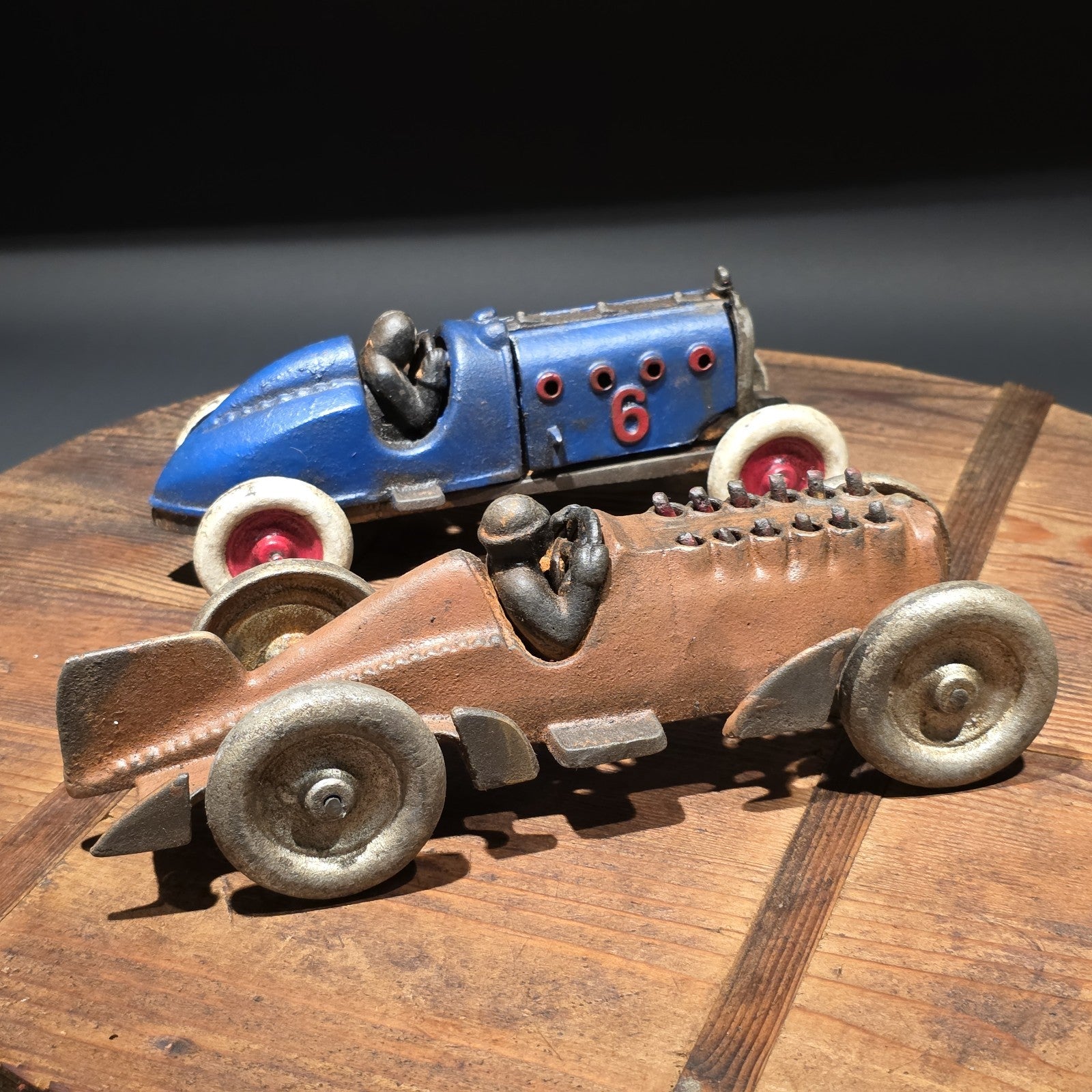 Cast Iron Race Car Toy Set – Vintage Style Open Wheel Racer Pair