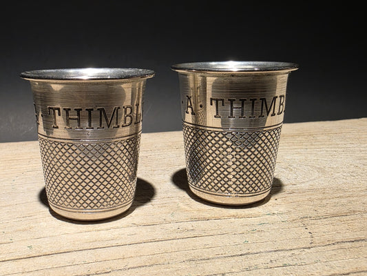 Vintage Style Metal Thimble Shot Glass Set