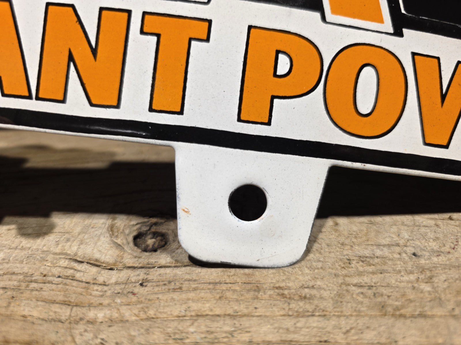 11" Antique Vintage Style Porcelain Giant Power Gas Oil Sign Plaque