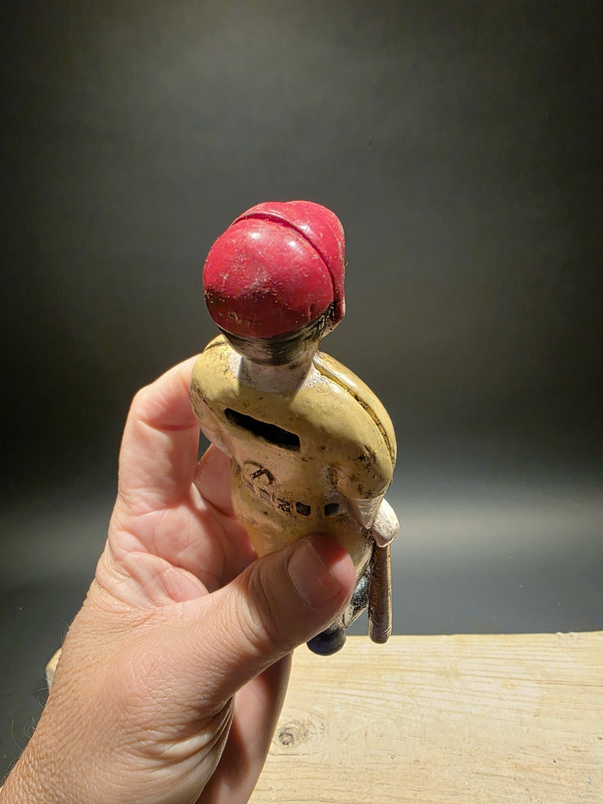 Antique Vintage Style Cast Iron Slugger Coin Bank