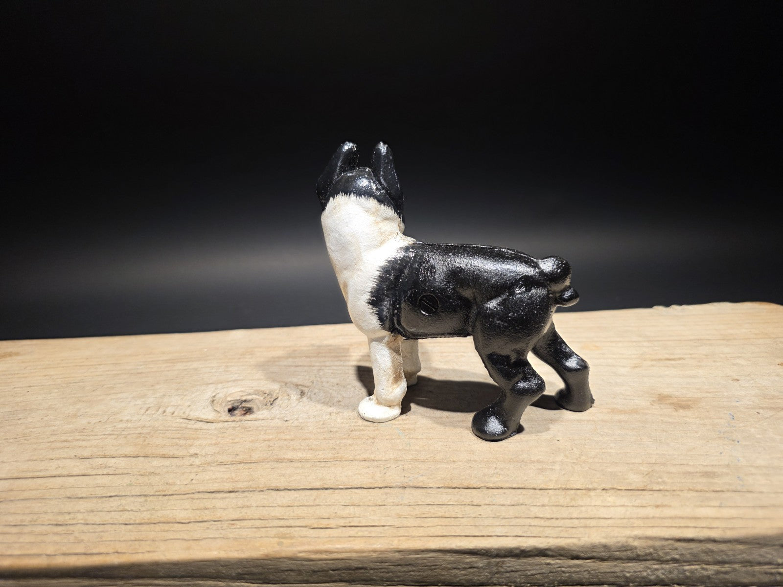 5" Antique Style Cast Iron Boston Terrier Dog Door Stop Coin Bank