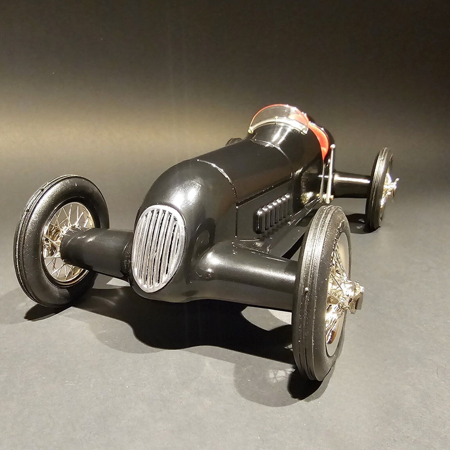 12" Antique Vintage Style Aluminum Black  Model Tether Car