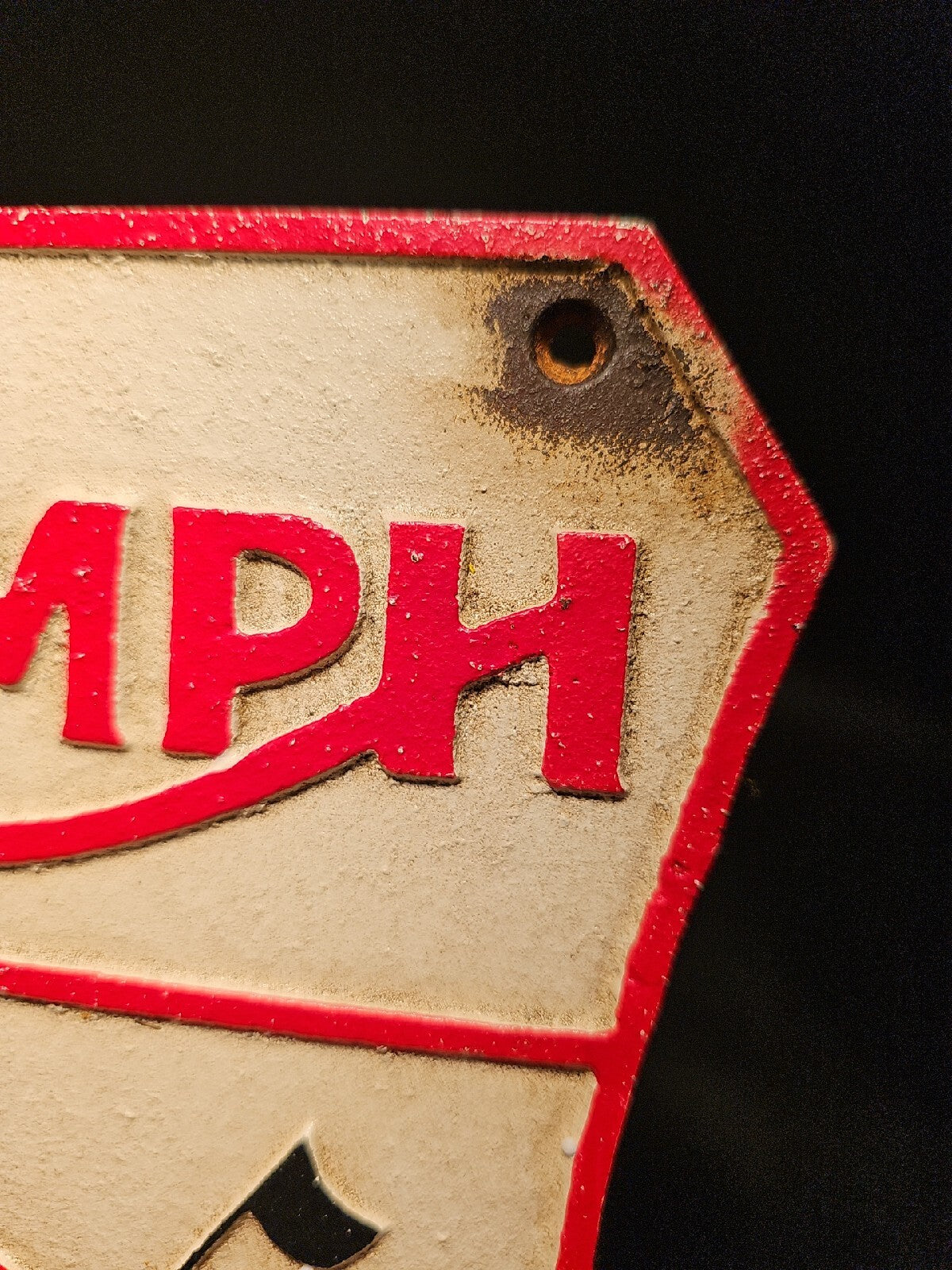 Antique Vintage Style Cast Iron Triumph Shell Gas Oil Sign Plaque
