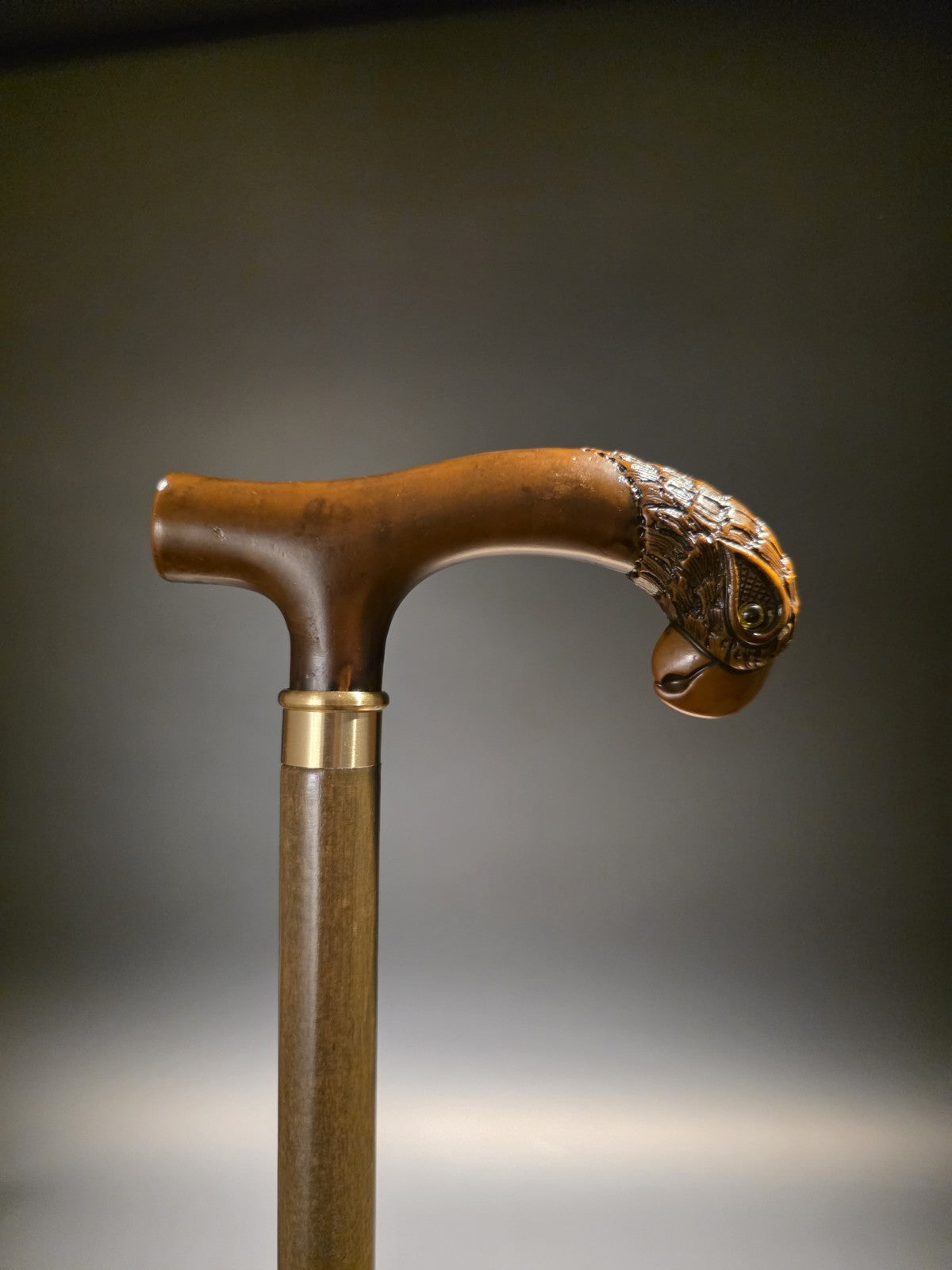 36" Antique Style Parrot Head Walking Stick Cane