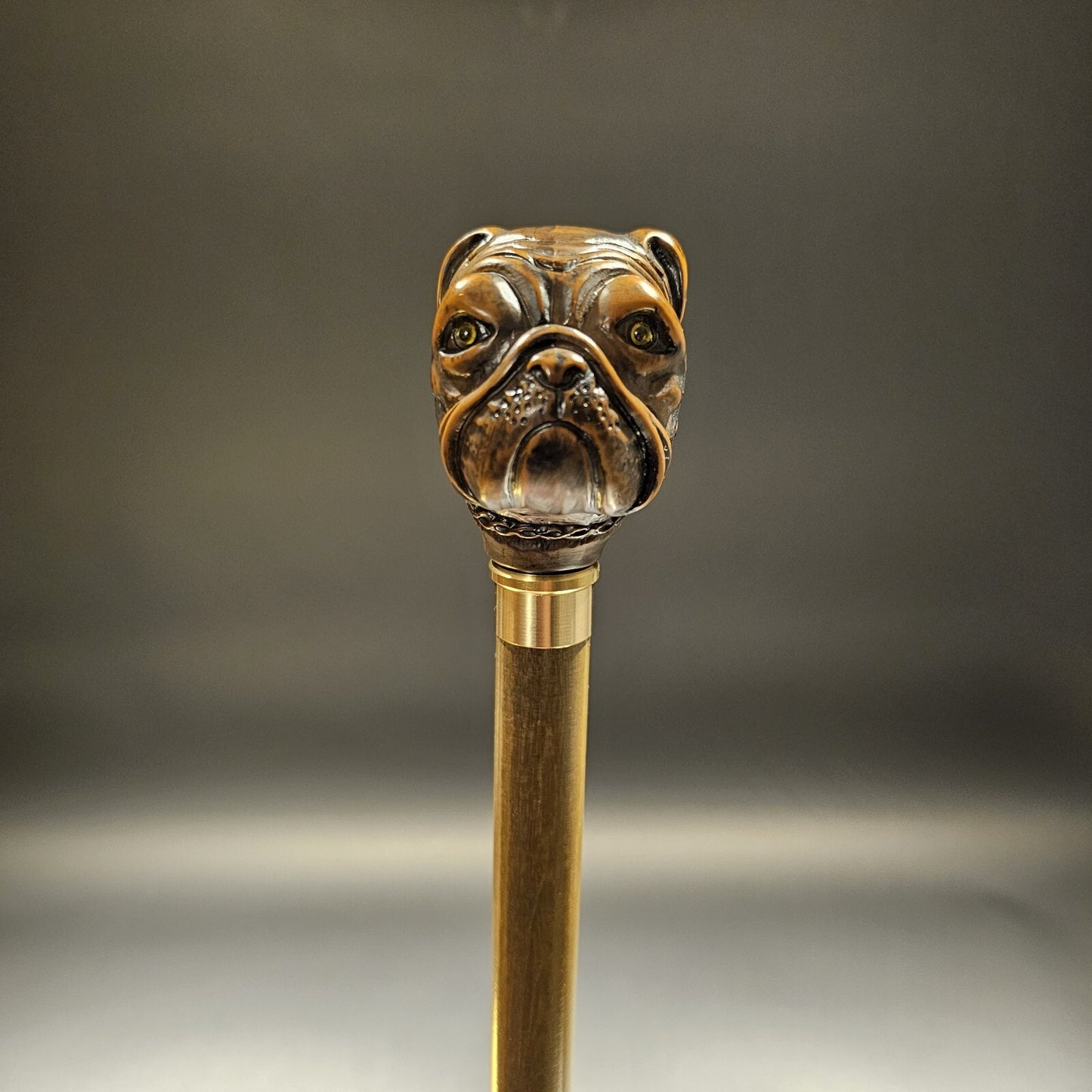 36" Antique Style Bulldog Dog Head Walking Stick Cane