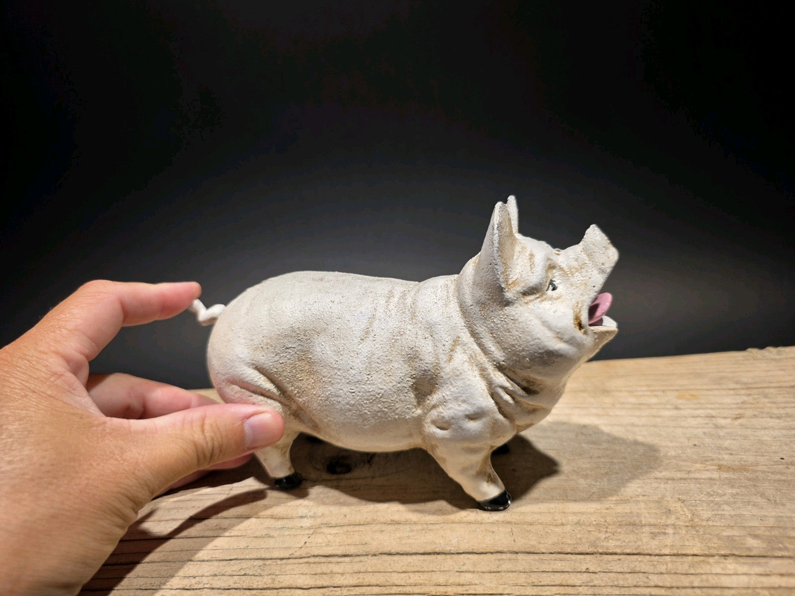 Antique Style Cast Iron Mechanical Hog Pig Coin Bank