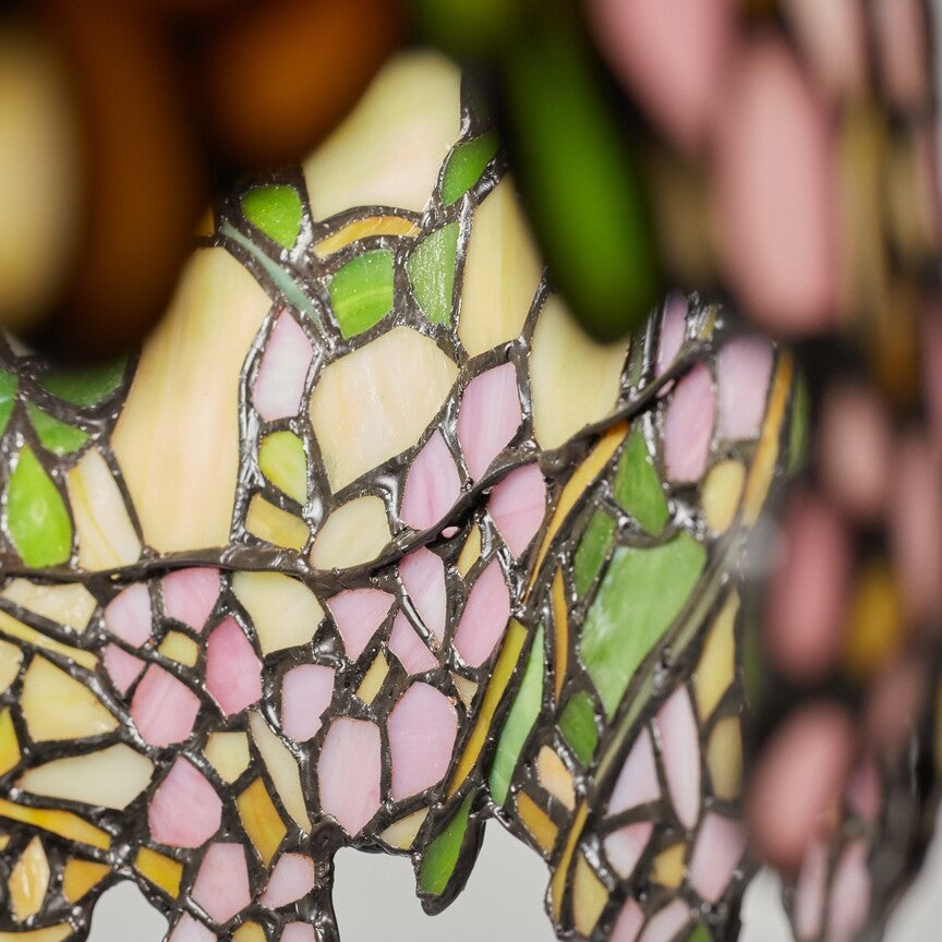 31.75" Cherry Blossoms Stained Glass Table Lamp