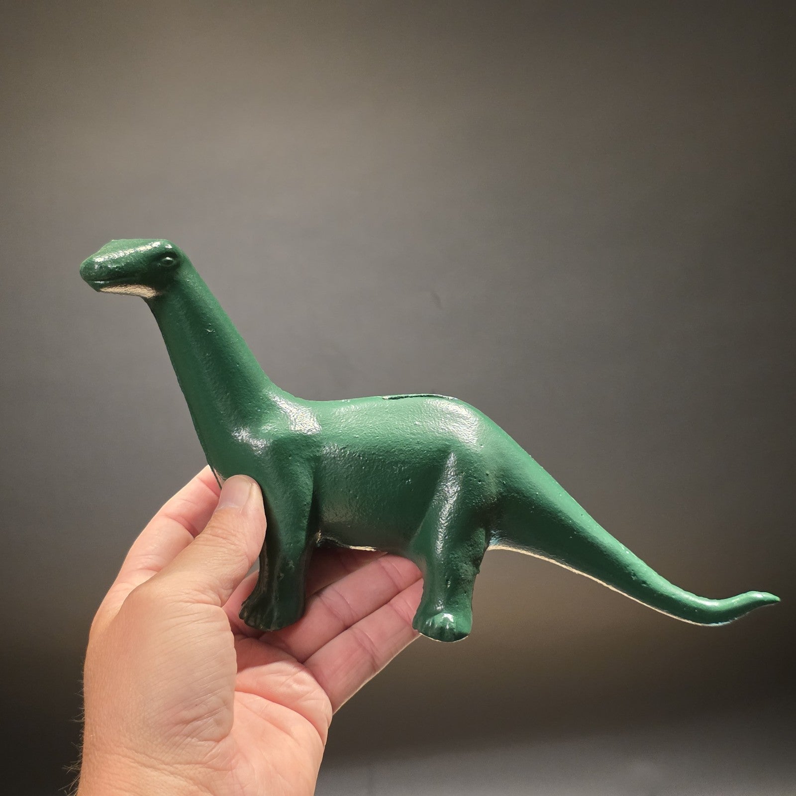 Antique Style Cast Iron Brontosaurus Dinosaur Coin Bank