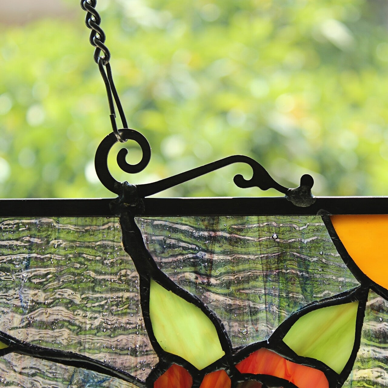 24.8" Stained Glass Window Hanging Panel Suncatcher