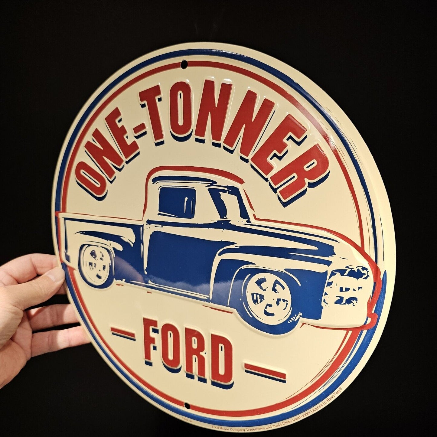 12" Antique Vintage Style Round Metal Ford Sign Plaque