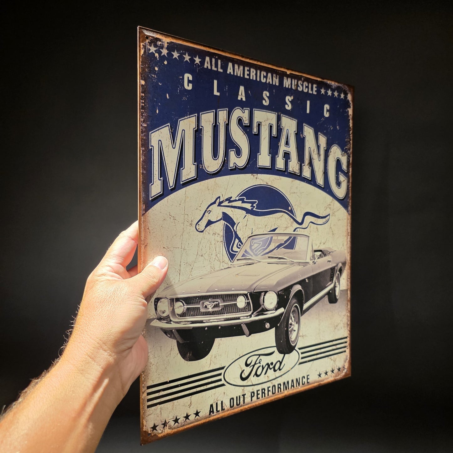 Vintage Style Ford Mustang Classic Tin Metal Sign American Muscle Car Garage