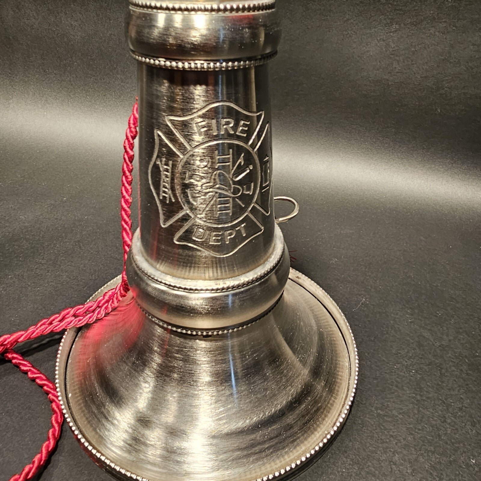 16 1/2" Antique Style Silver Fireman Presentation Speaking Trumpet