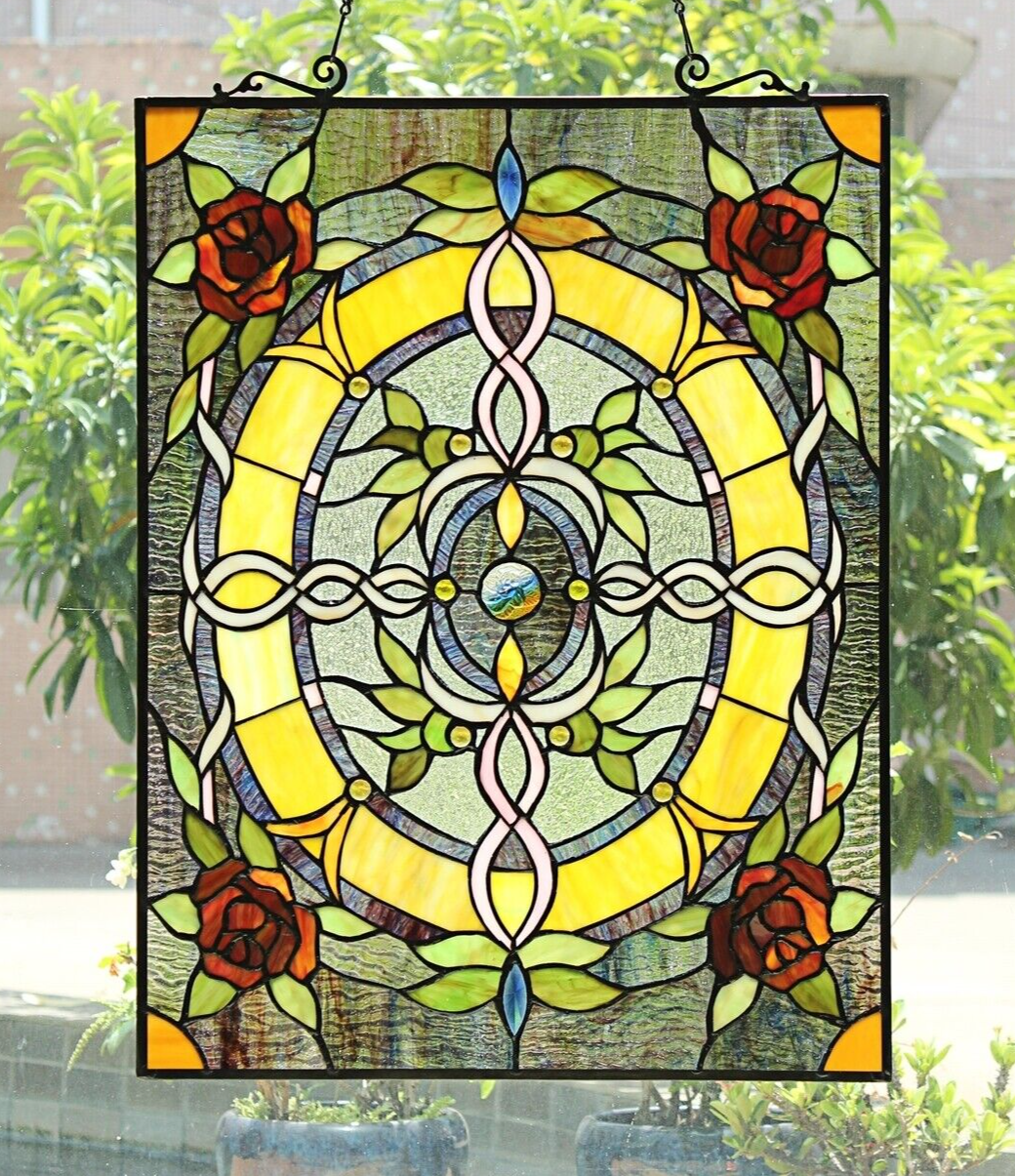 24.8" Stained Glass Window Hanging Panel Suncatcher