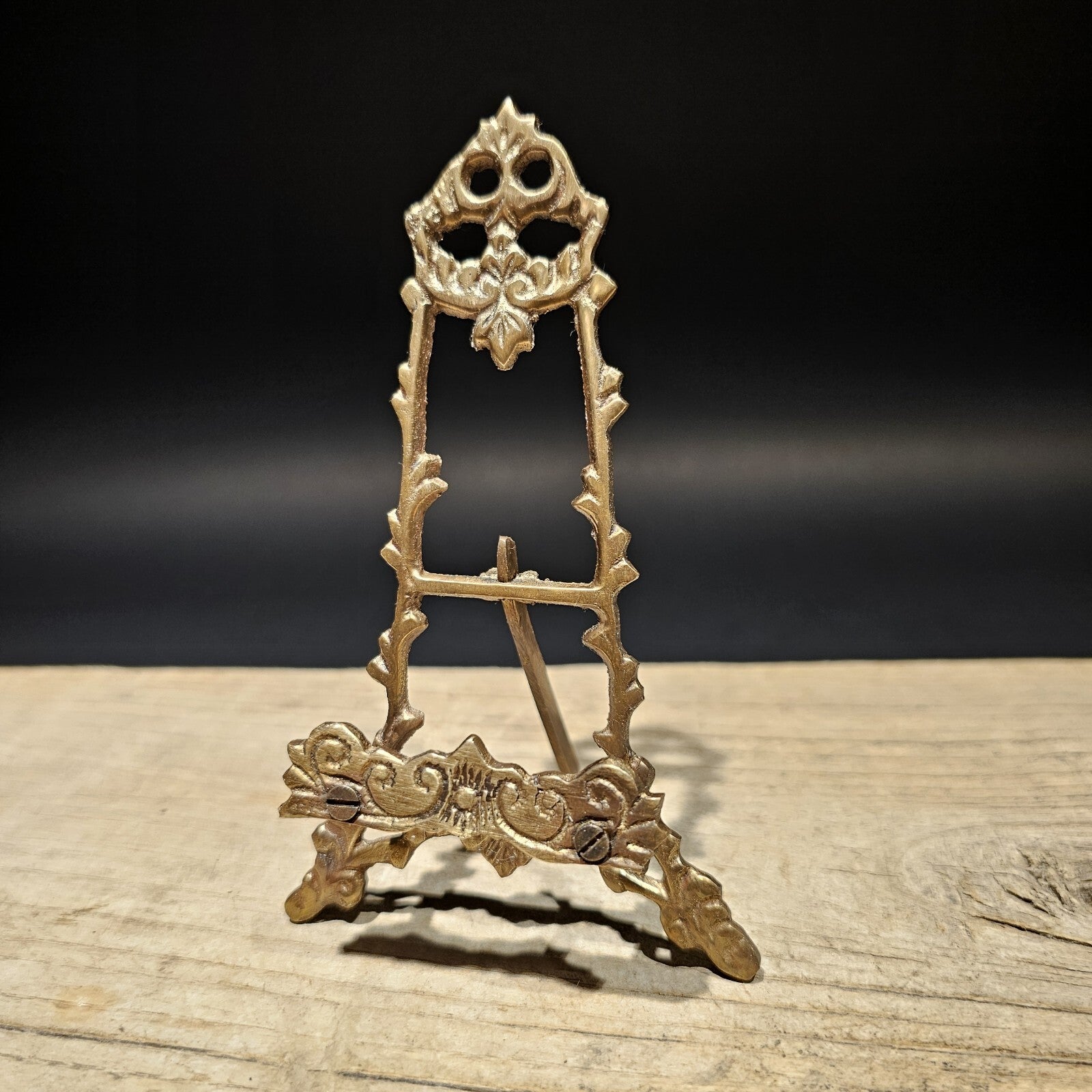 5" Vintage Antique Style Miniature Brass Desk Easel