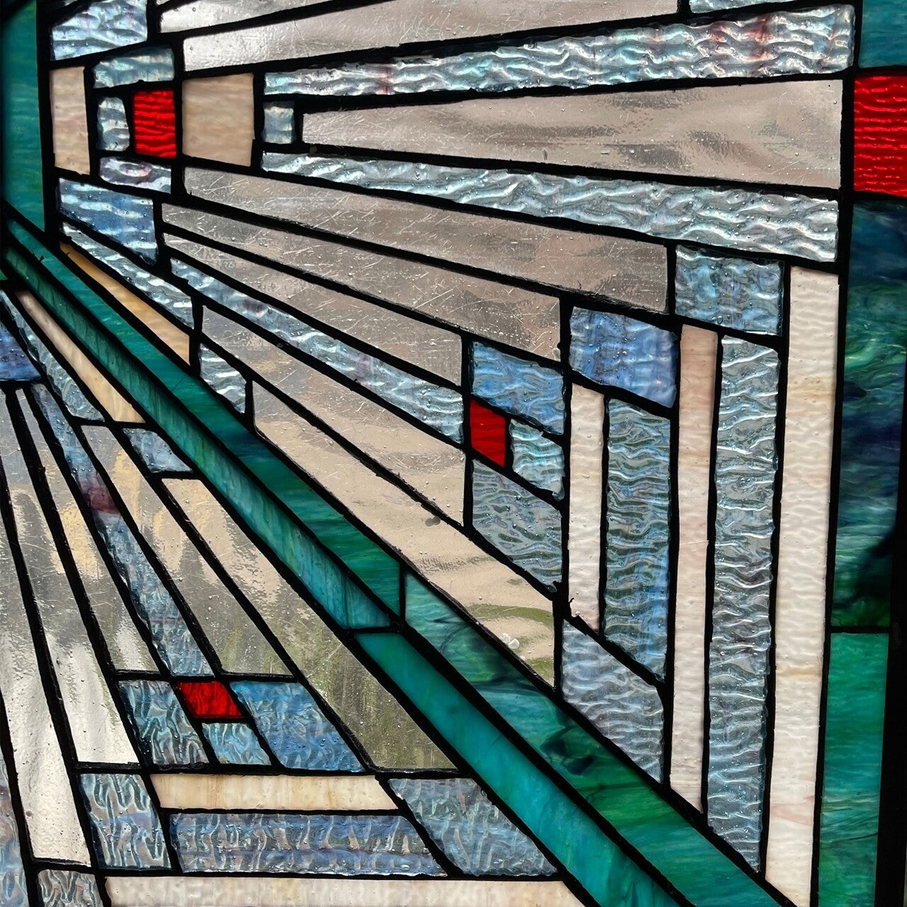 26" Mission Stained Glass Hanging Window Panel Suncatcher