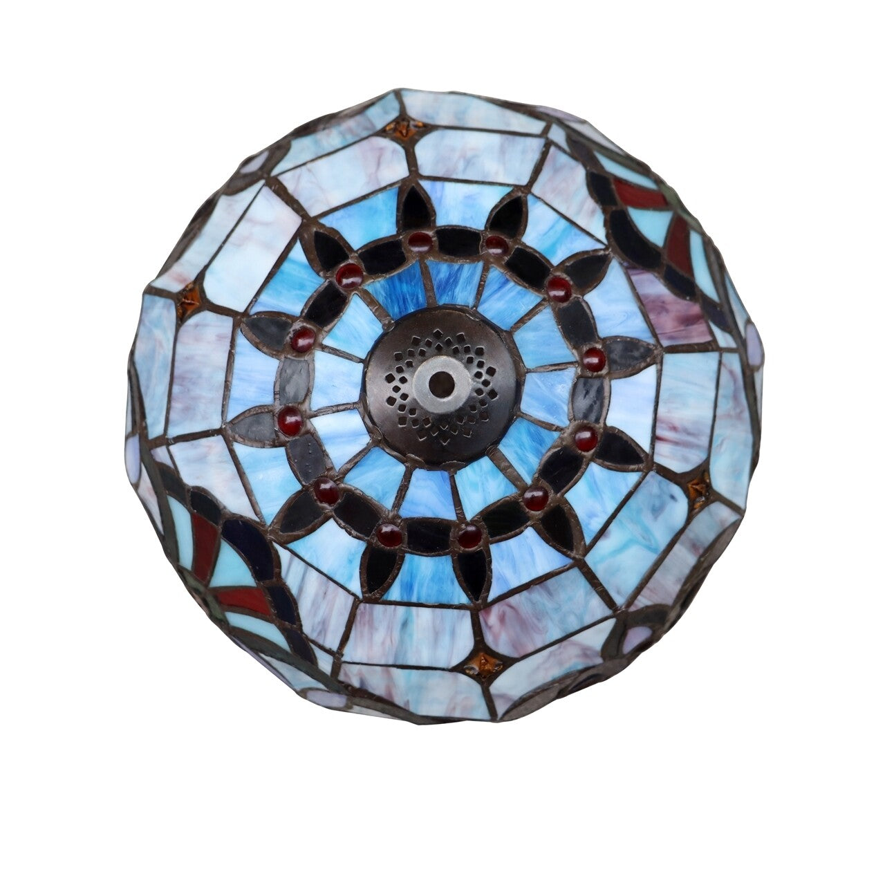 18" 1 light Antique Style Stained Glass Table Lamp