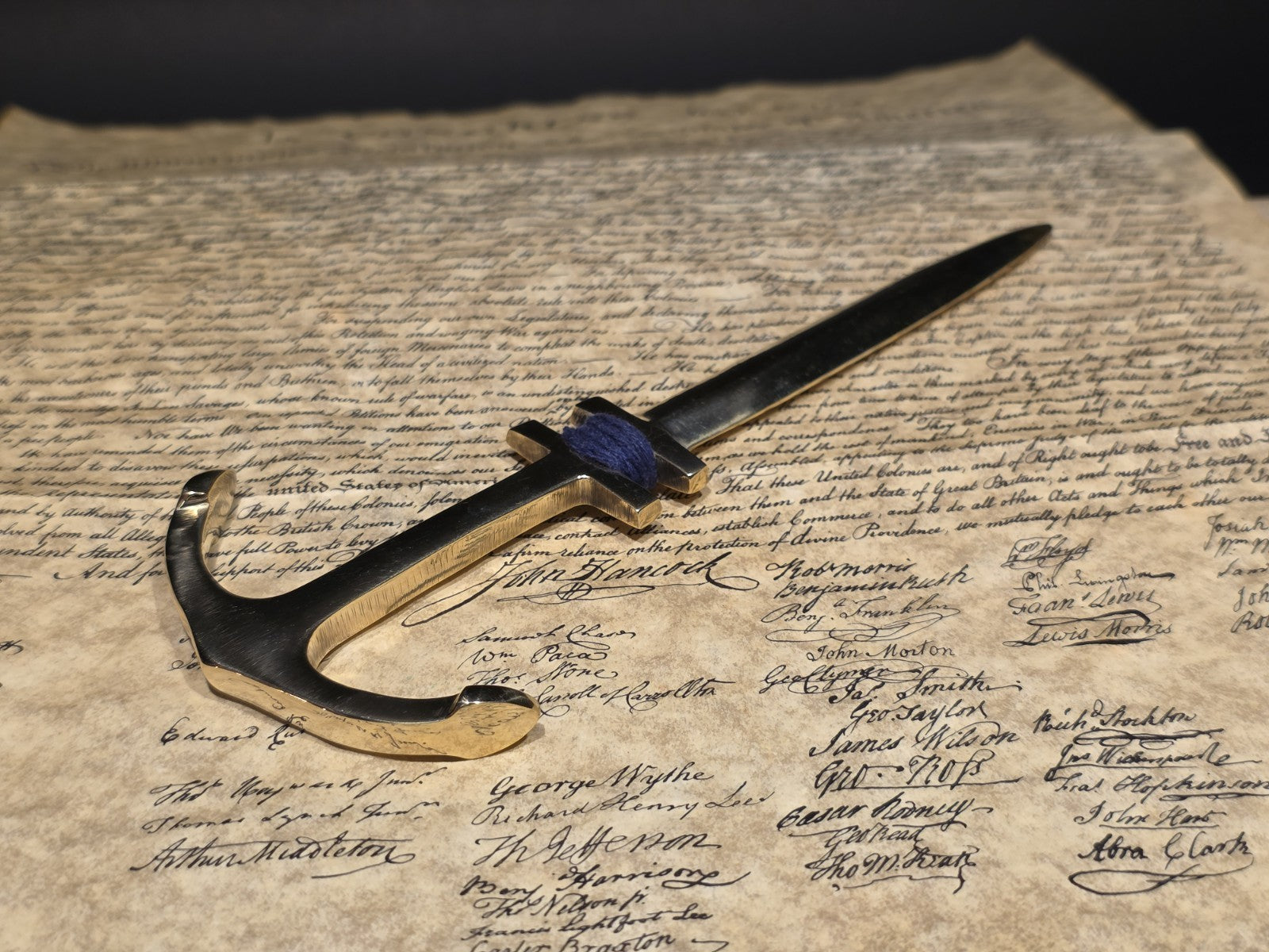 8" Vintage Style Brass Anchor Letter Opener Nautical Desk Accessory