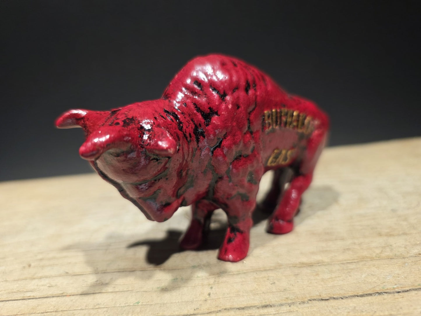 Antique Style Buffalo Gasoline Cast Iron Coin Bank