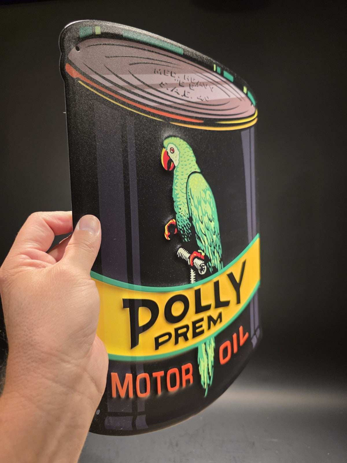 16" Metal Vintage Style Polly Motor Oil Sign