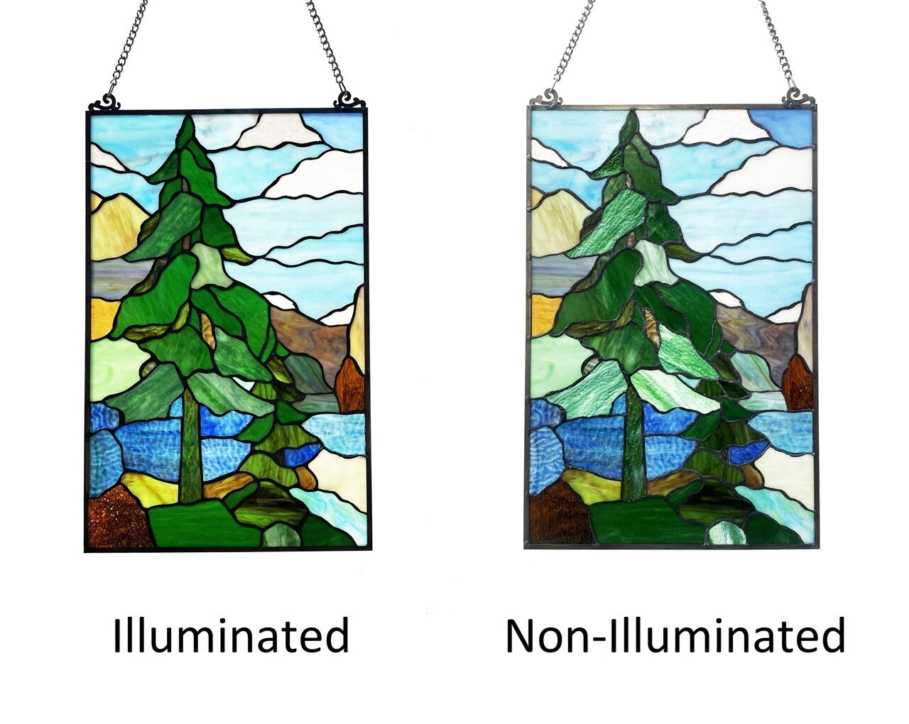 20"  Stained Glass Window Hanging Panel Suncatcher