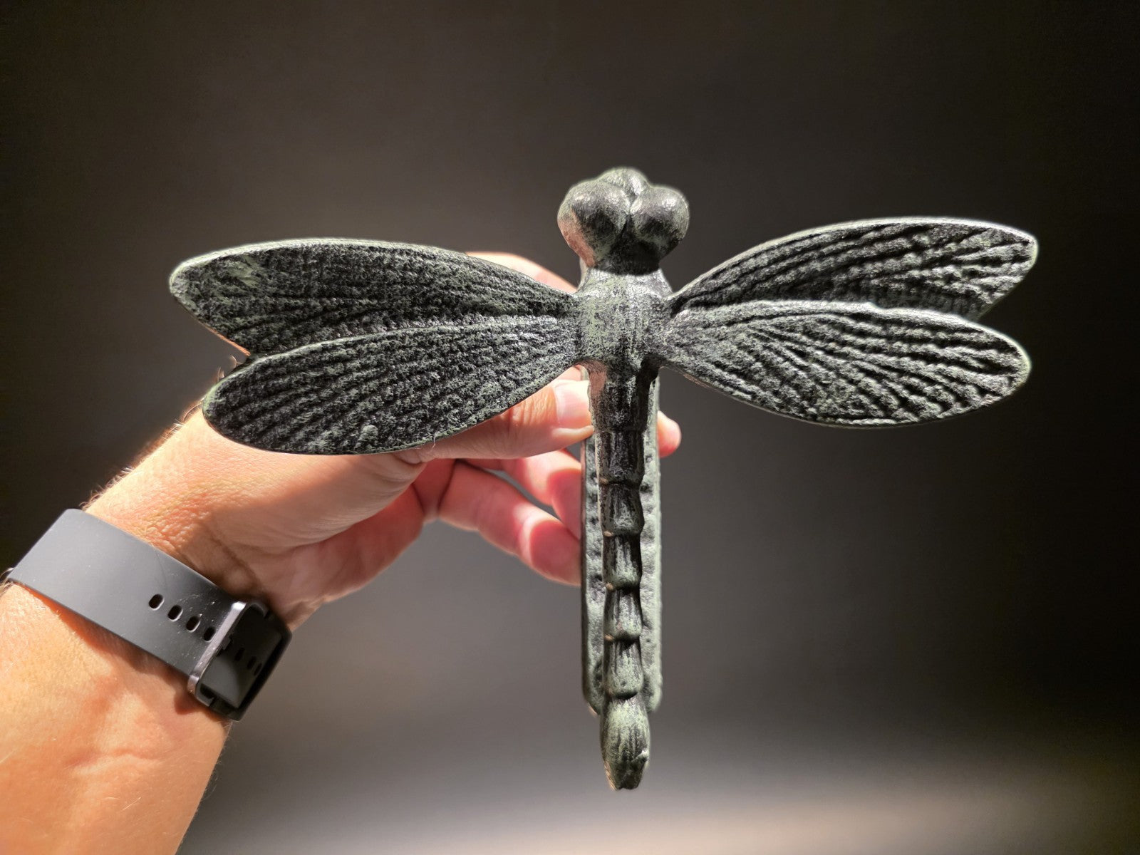 7" Antique Vintage Style Verdigris Cast Iron Dragonfly Door Knocker