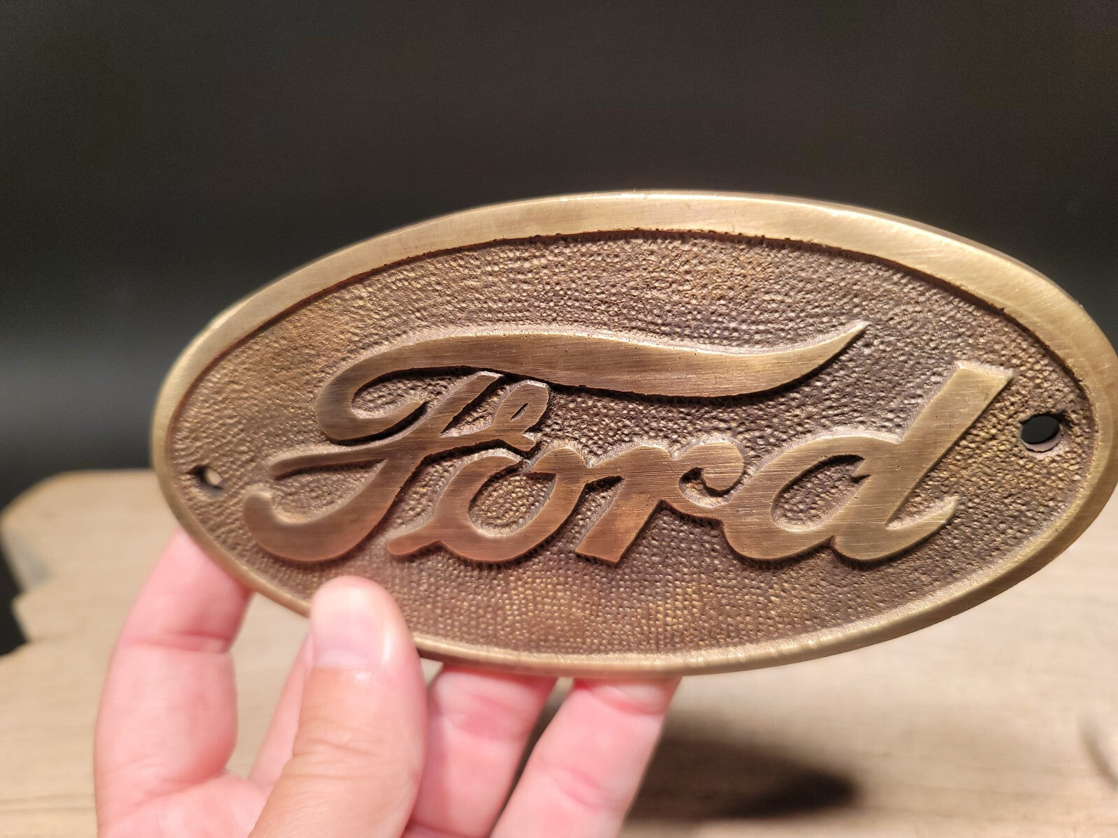 Antique Vintage Style Brass Ford Plaque