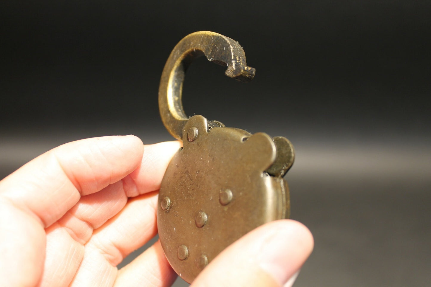 Antique Vintage Style Cast Iron Winchester Firearms Ammo Box Padlock Lock & Key 