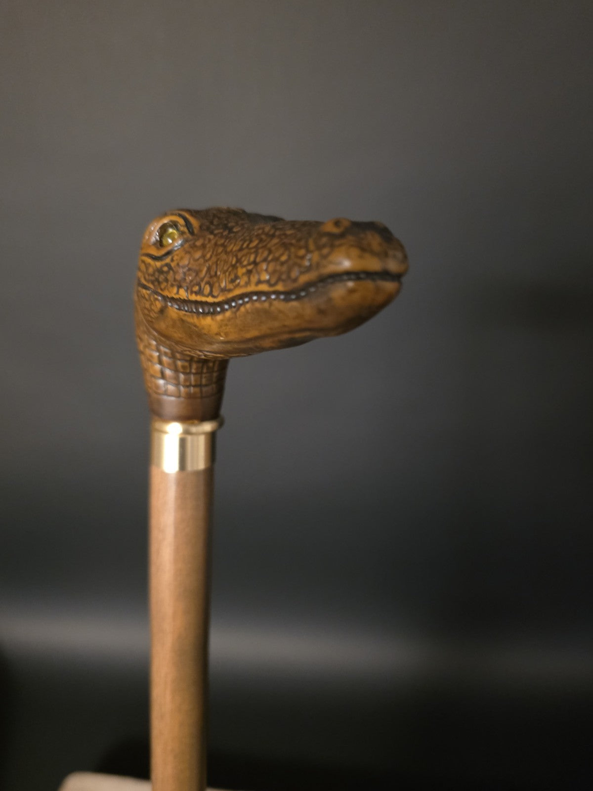 36" Antique Style Gator Head Walking Stick Cane