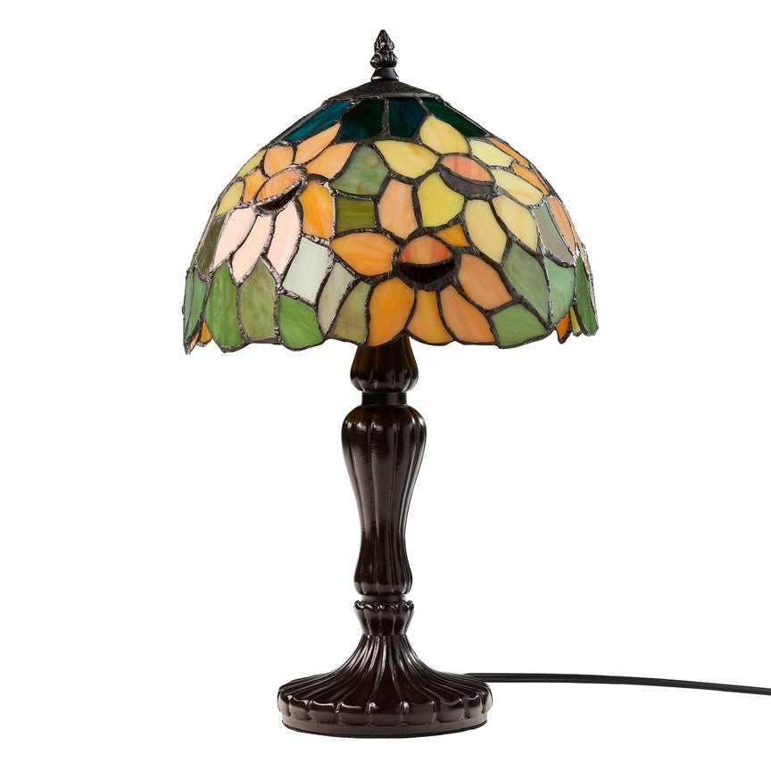 16.5"H Sunflowers Stained Glass Candlestick Table Lamp