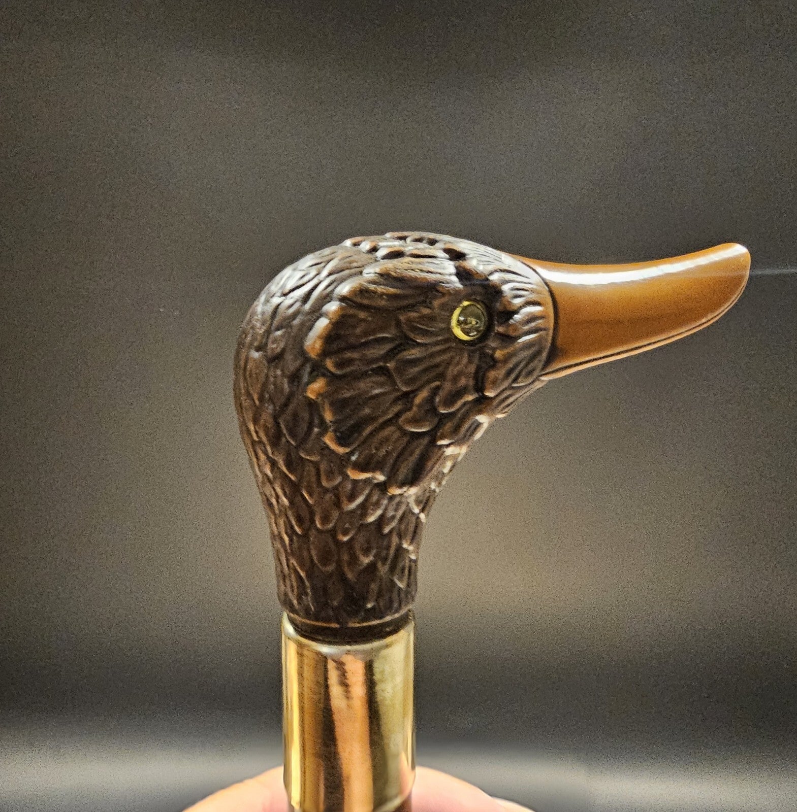 36" Antique Style Brown Duck Head Walking Stick Cane
