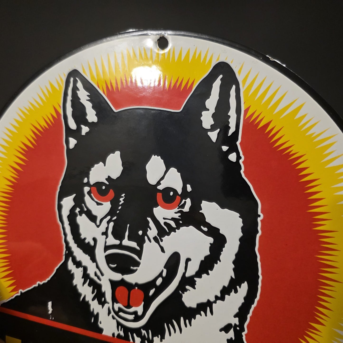 13 3/4" Husky Motor Oil Sign – Vintage Style Enamel Gas Station Advertising Sign