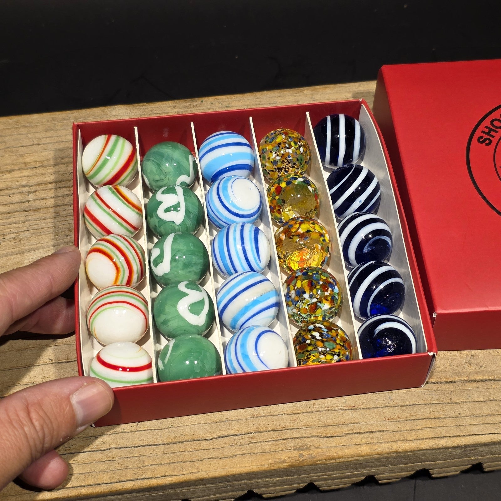 Akro Agates Vintage Style Box Set of Marbles