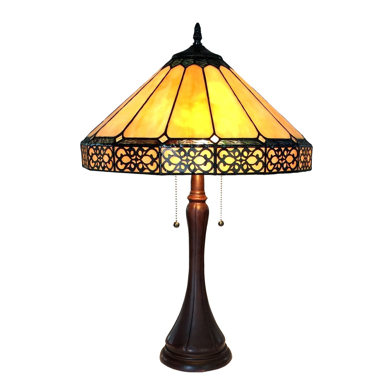23" Vintage Style Stained Glass Mission Craftsman Style Table Lamp