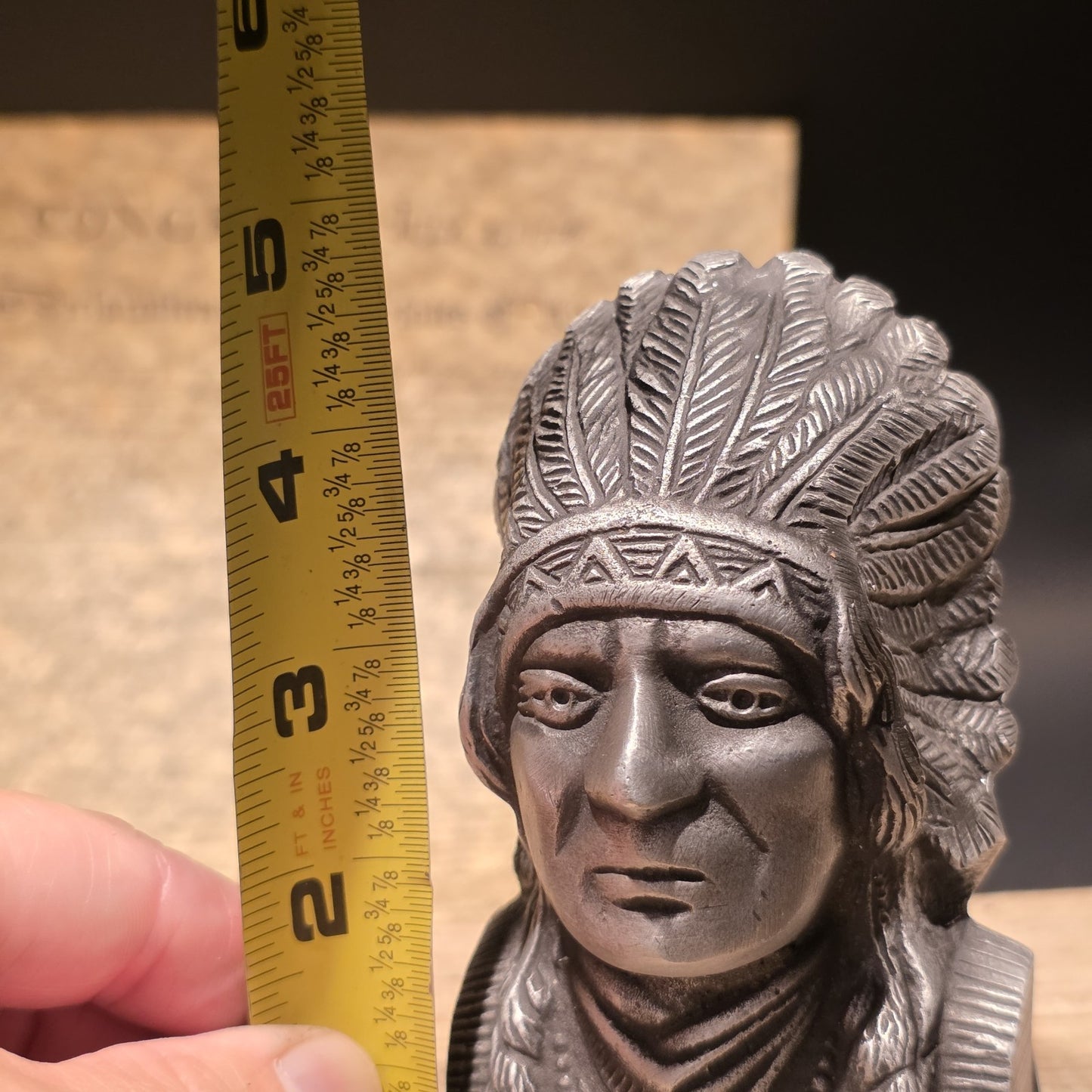 5" Vintage Style Metal Indian Motorcycle Coin Bank